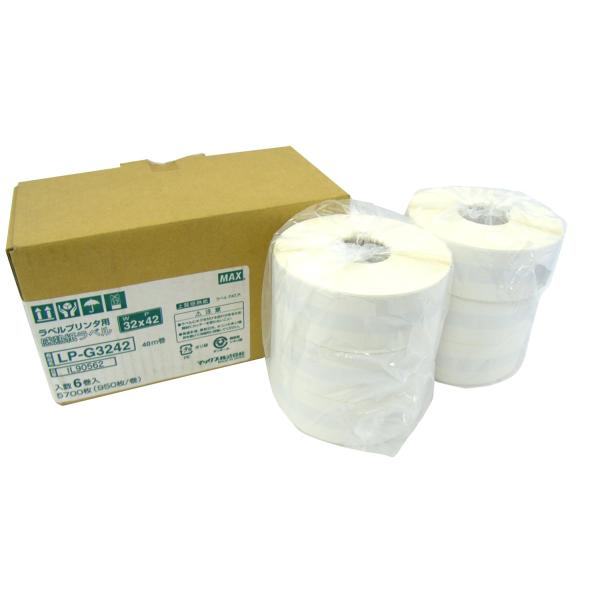 【商品概要】LP-30S専用ラベルサイズ:幅32mm x ピッチ42mm枚数:950枚/1巻一箱入数:6巻感熱ラベル【商品説明】【商品詳細】ブランド：マックス商品種別：文房具・オフィス用品商品名：マックス ラベルプリンタ LP-30シリーズ...