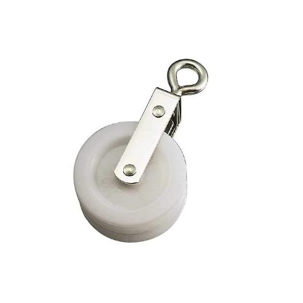 【商品概要】●ロープ用調整滑車として。●車数:2●D(mm):6●B(mm):35●L(mm):125●タイプ:アイ●車径W(mm):66●車溝幅(mm):9●使用ロープ径(mm):~9●質量(g):147●d (mm):14●材質:ステン...