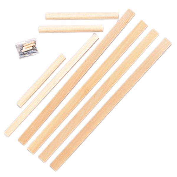 【商品概要】セット内容:脚4本、脚つなぎ1本、外つなぎ1本、内つなぎ1本、取手1本、つなぎ4本製作時間(目安):約4~6時間部材寸法:脚/長さ590×幅30×厚さ10mm、脚つなぎ/460×20×20mm、外つなぎ/250×直径22mm、内...