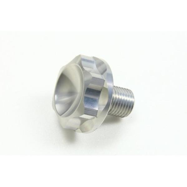 【商品概要】材質・素材:アルミニウム色[カラー]:シルバー <br> 材質[素材]:アルミニウム <br> 仕様:ステムボルト <br> ネジサイズ:M12XP1.25 <br> 外径:ツバ径...