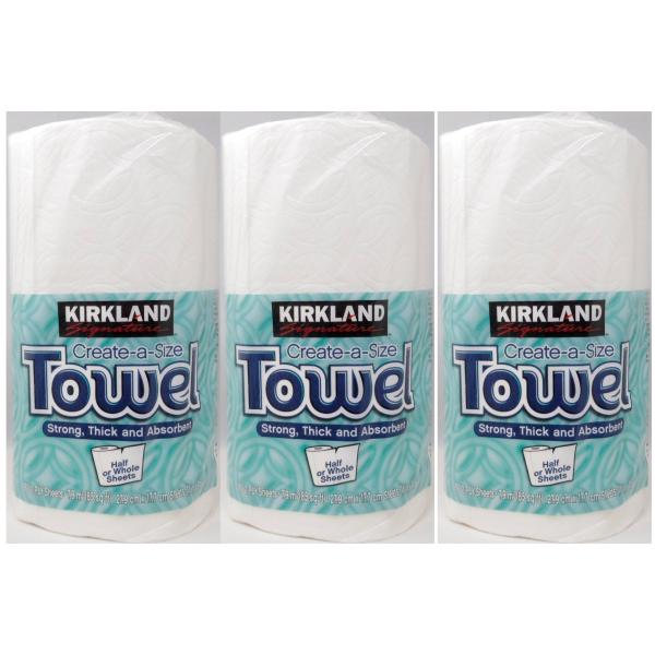 【商品概要】カークランド ロールタオル(ペーパータオル) 2枚重ね 160カット 3ロールKirkland Signature Paper Towel Create-A-Size 3RollsPremium BIG Roll Towel 1...
