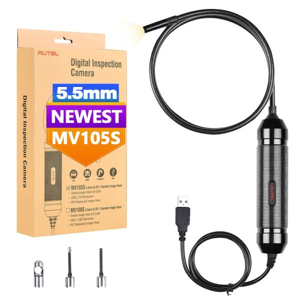 【商品概要】LED 照明 ? MV105、MV108 のレベルアップ、Autel MaxiVideo 検査内視鏡 MV105S で自由な検査を体験してください。 統合された LED 光源は、暗い隙間や穴に超高輝度を提供し、オプションの表示距...
