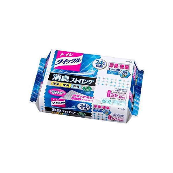 【商品概要】商品サイズ (幅×奥行×高さ) :180×130×59内容量:20枚【商品説明】【商品詳細】ブランド：クイックル商品種別：ドラッグストア商品名：トイレクイックル 消臭ストロング つめかえ20枚製造元：花王商品番号：-商品内容：詰...