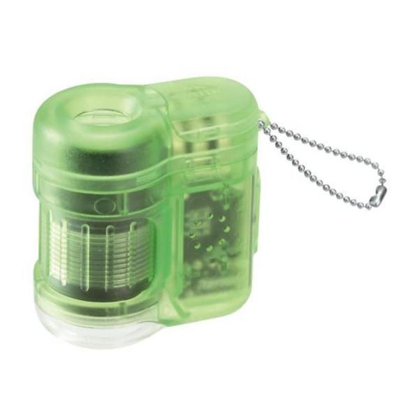 【商品概要】【サイズ・重量】 40x43x24mm 20g(電池含まず)【倍率】20倍 / 【素材】 ABS樹脂製【電源】 ボタン電池 LR43 3個(電池3個付き)LEDライト、UVライト付き (連続点灯時間約15時間)、ボールチェーン付...