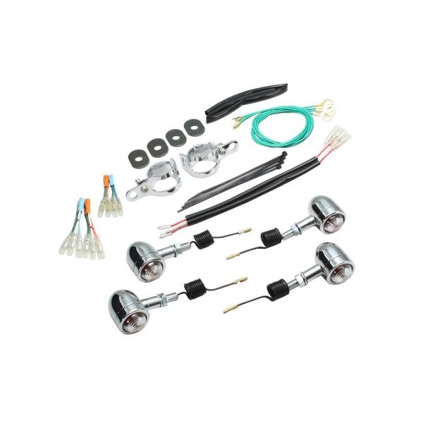 【商品概要】アルミ製クロームメッキ/クリアレンズ組込球：12V23W (4個)フォークバンド・専用ジョイントハーネス付き取り付けボルト：M10×P1.25適合車種：【ホンダ】レブル250 (MC49) | レブル500 (PC60)【商品説...