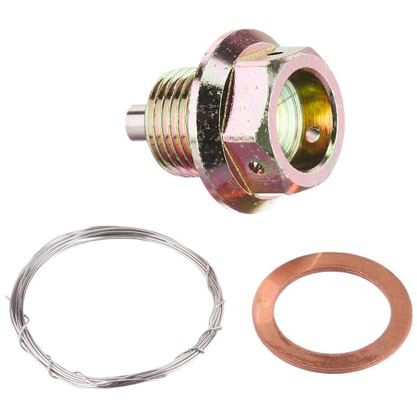 【商品概要】レースではワイヤーによる固定がレギュレーションが定められているドレンボルト。ボルト先端部分の強力マグネットにより、オイル内の鉄粉等、スラッジを取るクリーニング機能にも優れています。スチール製 ■銅ワッシャー、ワイヤリング用ワイヤ...