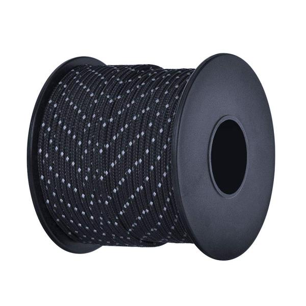 【商品概要】?【高品質の材質】直径: 2mm、長さ: 30m。本製品の内芯は100%ナイロン、外皮(表地)は反射材入りのポリエステルで作られており、表地に光沢があります。直径が2mmと細いので、しっかりと「詰まってる」感があり、ボビン巻なの...