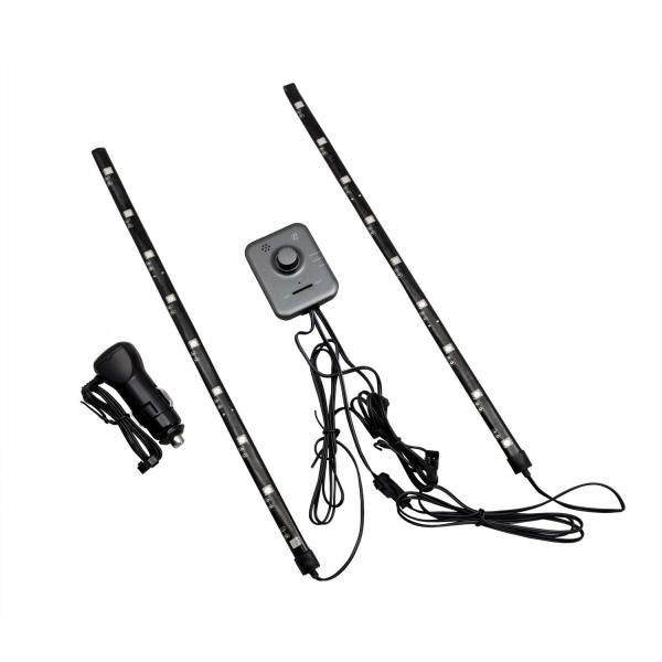 【商品概要】サウンドセンサー・調光コントローラー付30ｃｍLEDテープが2本入り。両面テープ付属高輝度マルチカラーLED54チップ内蔵12V車専用【商品説明】【商品詳細】ブランド：プロキオン(Procyon)商品種別：車＆バイク商品名：プロ...