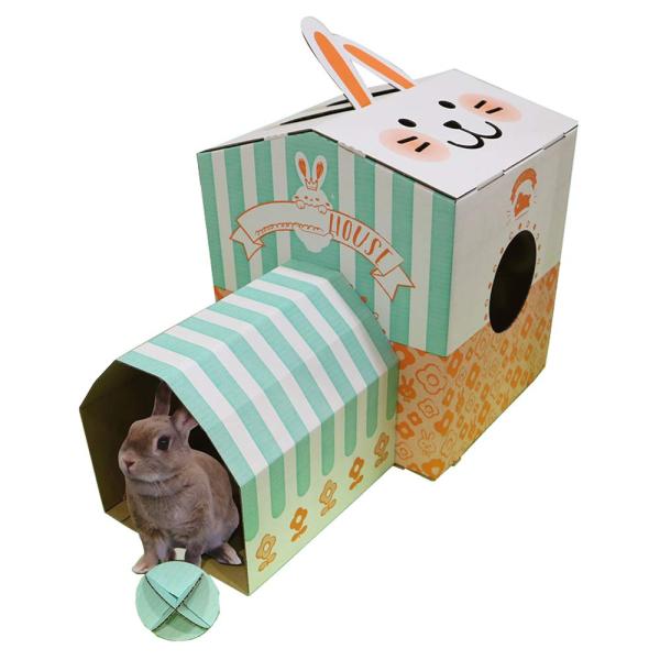 【商品概要】ほっこりくつろげる、お気に入りの場所に。軽くて扱いやすいダンボール製で、組み立ても簡単です。おうちに、ベッドに、かくれんぼに、多様にお使いいただけます。トンネルやころころボールで、うさちゃんとのコミュニケーションを、より充実させ...