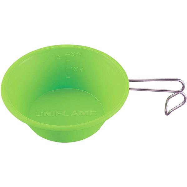 【商品概要】【カラー】グリーン【サイズ】約Φ120×175×42mm【材質】本体:PBT(ポリブチレンテレフタレート)樹脂、ハンドル:ステンレス鋼【重量】約58g／【満水容量】約300ml／【耐熱温度】約150℃／【耐冷温度】約-20℃【機...