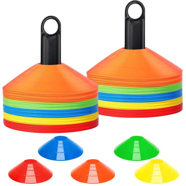 【商品概要】?高耐久性、破断しにくい：マーカーコーン良質なPE材料で作られ、柔軟性と弾力性があり、踏んでも迅速に回復できる。破断しにくく、繰り返し使用でき、非常に安全である。?サッカー マーカー用途が広い：サッカー、野球、テニス、陸上、ロー...