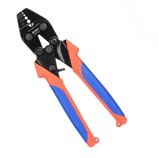 【商品概要】全長:175mm、 重さ:270g圧着能力（ワイヤー径）：φ0.1?0.5mm、φ0.5?1.0mm、φ1.0?2.0mm、φ2.2mm仕様：ラチェット省力機構、トグル機構、防錆塗装処理特徴：(1)特殊ラチェット機構とテコの力で...