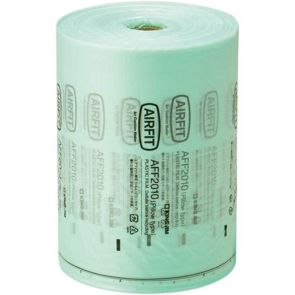 【商品概要】エアクッションメーカー「エアフィット」専用フィルム：梱包の詰め物として使いやすいピロータイプ本体色：緑 外形寸法：約130(W)×130(D)×200(H)mm材質：HDPE（高密度ポリエチレン） フィルム長さ：400m巻き空気...