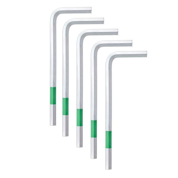 【商品概要】全長(mm):90セット内容:六角棒レンチショートタイプ(HMTS-50)5本セット対辺寸法(mm):5カラー:緑材質:クロームバナジューム鋼【商品説明】【商品詳細】ブランド：フジ矢(Fujiya)商品種別：DIY・工具・ガーデ...