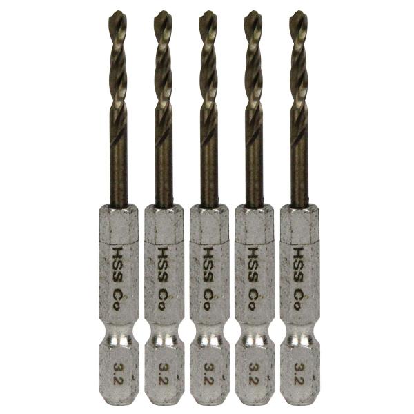 【商品概要】用途:ステンレス、鉄の穴あけ特徴1:コバルトハイス鋼(Co-HSS)を使用し、高温時の耐摩耗性が高く、ステンレス鋼の切削に最適特徴2:六角軸のためインパクトドライバーなどのチャックに直接セットできるサイズ:3.2mm、軸:六角軸...