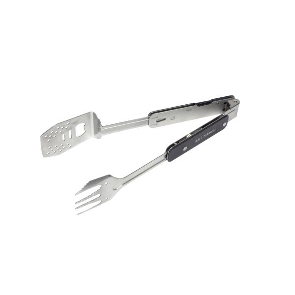 【商品概要】【アウトドア調理に便利な4Wayツール】フォーク、ターナー、トング、オープナーの機能が一つになった4wayツールです。フォーク、ターナーは長さが2段階に調整可能です。【持ち運びにぴったり】収納袋が付属しており、本体はコンパクトに...