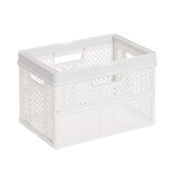 【商品概要】ハンドル付きで持ち運びやすいバスケット！取っ手と中央部の持ち手もあるので、どこからでも持ち運びラクラク！Lサイズの上に２個並べて重ねられるサイズです。車、キッチン、キッズ収納、ランドリー、様々な場所で活躍します。【商品説明】【商...