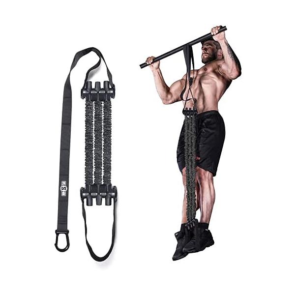 【商品概要】【使いやすい】：高さに合わせて長さを調整することが簡単です。補助ベルトで懸垂運動することができます。一端の固定して、上腕二頭筋、上腕三頭筋、広背筋、胸筋にも鍛えることができます。！！！棒は付かない【丈夫で安全な素材】：プルアップ...