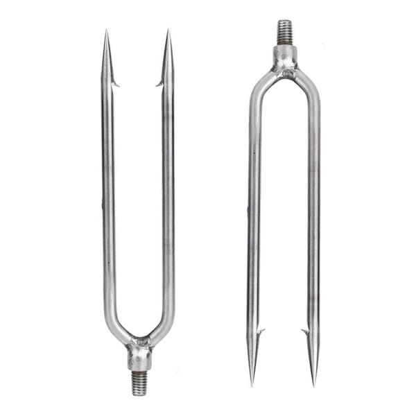 【商品概要】【8mmねじ】ポールに取付けることが容易な標準的な8mmねじコネクターを搭載します。全長17cm、太さ6mm。【持ち運び便利】2枚（2歯のハープーン）スピアフォーク、コンパクトに収納できるので持ち運びにも便利です。【耐久性＆防錆...