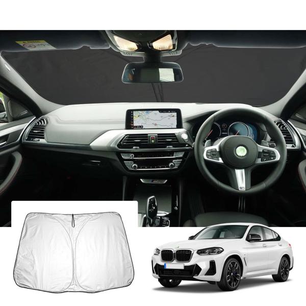 【商品概要】【対応車種】BMW・X4 G02 2代目 2018+【材質・構造】高密度アルミメッキ反射層・ポリウレタン耐熱断熱層・UVチタン銀コーティング断熱層・ナノ断熱遮光素材。4層構造を採用し、4つの異なる材質が共同でサンシェードの反射層...