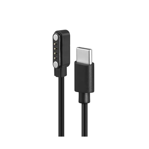 For PLAUD NOTE AI/Plaud Note Pro 専用充電ケーブル ボイスレコーダー充電器 磁気吸着式 Type C充電 100CM 4ピン 充電機 マグネット式充電ケーブル