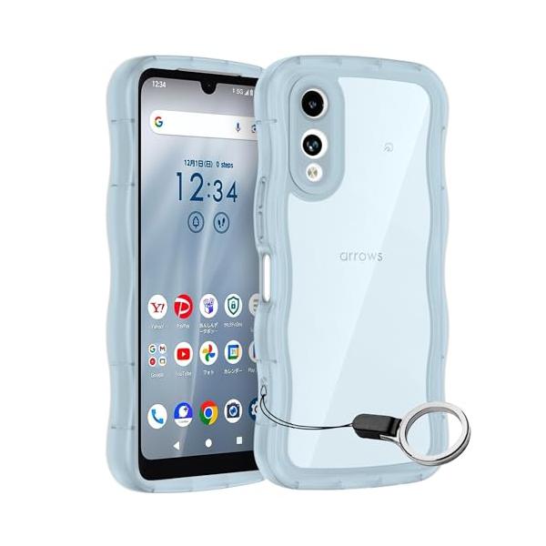 HILEGENER for Arrows We2 F-52E かわいい ケース うねうね レンズ保護 耐衝撃 アローズWe2 用滑り止め スマホケースウェーブ デザイン 手にフィット