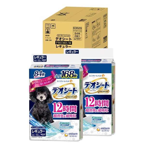 他サイト： デオシート PREMIUM 12時間超消臭・超吸収(おしっこ3回分) レギュラー 168枚(84枚×2) 犬用 トイレシート [ケース品]【Amazの商品画像