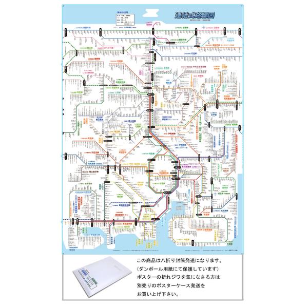 「連結式路線図　3　関東地方」【封筒発送】　JR全路線(全駅)、地方私鉄(全駅)掲載/実用新案取得済...