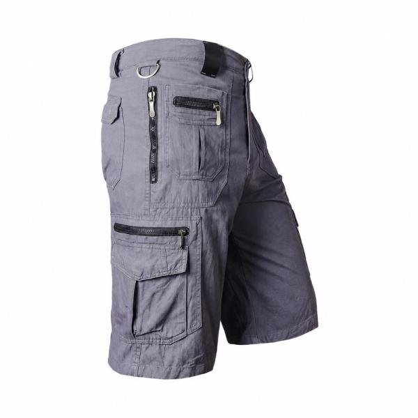 カーゴパンツ メンズ ハーフパンツ 七分丈 ショート ミリタリー ワーク ゆったり ワイド 多機能ポケット ジッパー アウトドア 登山