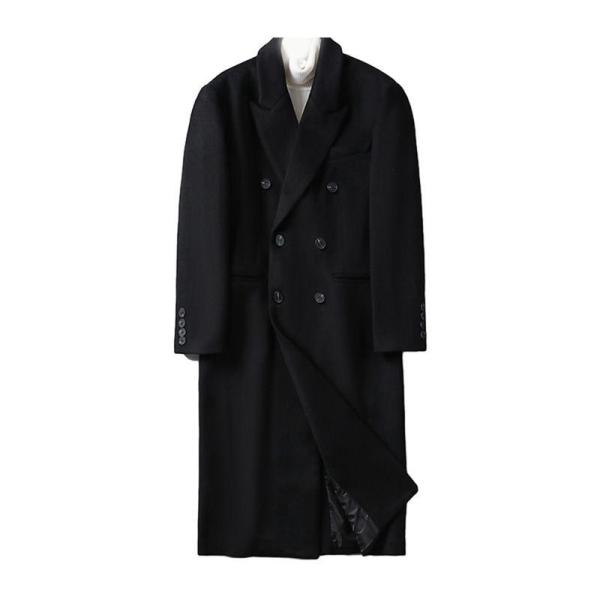 チェスターコート メンズ ウール 春秋冬 ロング トレンチコート ダブル