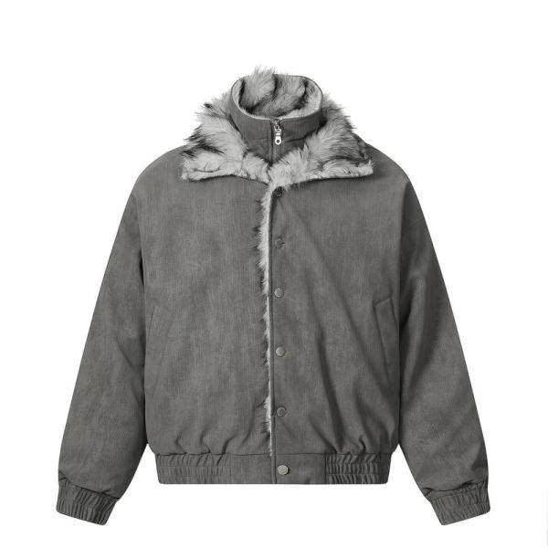 ジャケット メンズ MA-1 冬 裏起毛 ハイネック アウター モコモコ 重ね