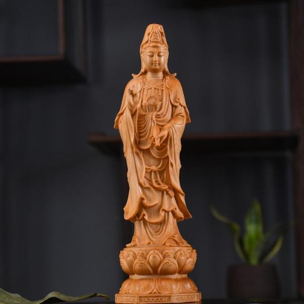 観音像 観音菩薩 仏壇仏像 観世音像 南海観音 置物 木製 厄除け 開運 金運アップ 商売繁盛祈願 お守り 縁起物 風水グッズ 厄災除け