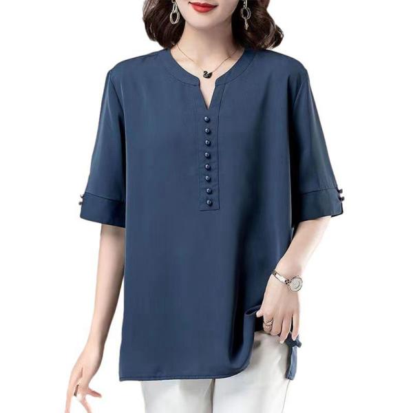Ｔシャツ プルオーバー レディース 半袖 Vネック 夏着 通気 吸湿速乾 涼しい ファッション エレガント トップス 大きいサイズ