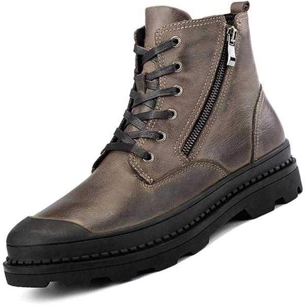 ワークブーツ ショートブーツ ビジネスブーツ メンズ ブーツ サイドジップ レザー 本革 ラウンドトゥ 無地 ビジネスブーツ 防寒 滑り止め アウトドア 幅広い ワークブーツ ショートブーツ メンズ ブーツ サイドジップ レース