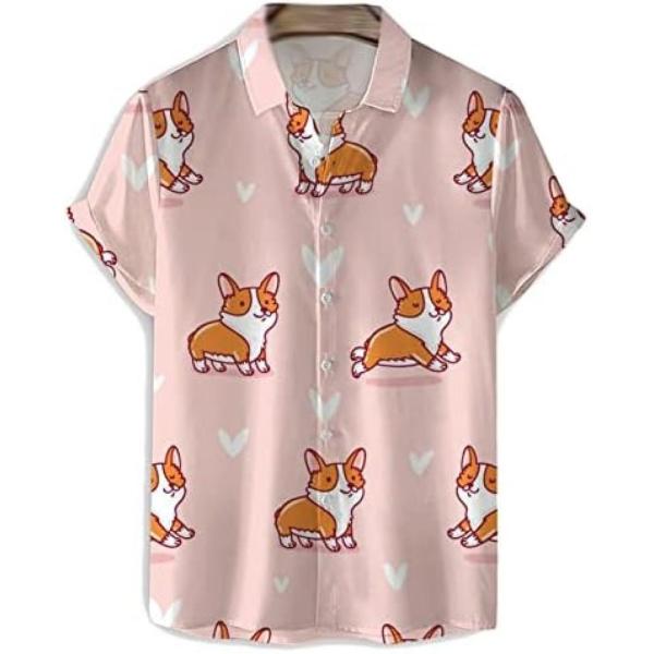 ワンダフルワールド　カネコイサオ　犬柄 和柄 アロハ 半袖シャツ N1037 ワンダフルワールド カネコイサオ 犬柄 和柄 アロハ 半袖シャツ