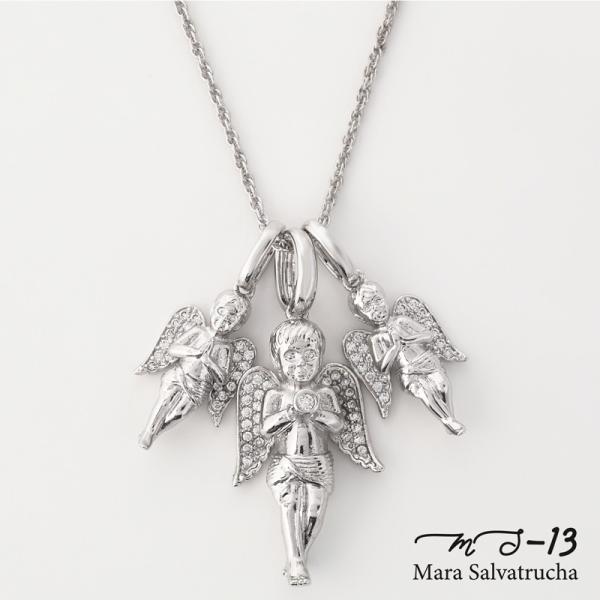 ネックレス メンズアクセサリー K18WGGP エンジェル チャーム トリプル