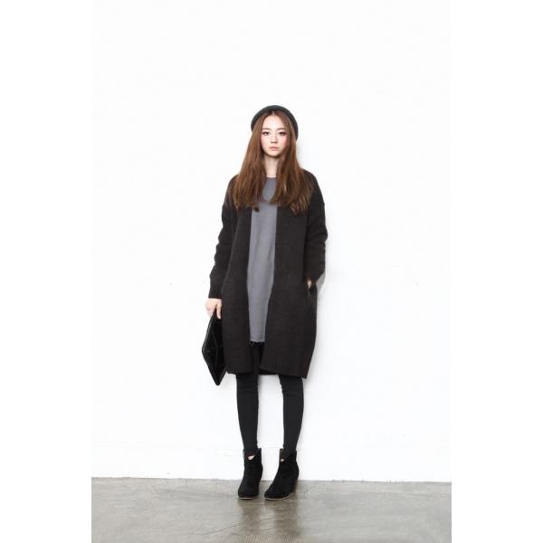 ニットロングカーディガン ニットコート ウールコート レディースコート ハーフ ボウタイ ゆったり ストレート 無地 秋冬コート ウールニットロング コート Buyee Buyee Japanese Proxy Service Buy From Japan Bot Online