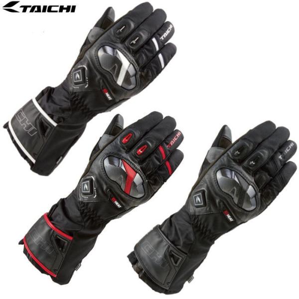 RS TAICHI　e-HEAT アームド グローブナックル＆パームプロテクターにカーボン素材を使用し、高いプロテクション機能と保温性を兼ね備えた、ロングカフモデルの電熱グローブ。TAICHIオリジナルの防水/透湿素材"ドライマスター"をイ...