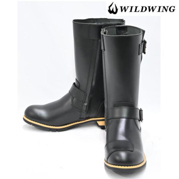 ワイルドウィング フクロウ 本革 バイクブーツ [ブラック] 品番：WWM-0000カラー：ブラックワイズ：4E相当【素材】アッパー：牛革ソール：合成ラバー底【ソール高】つま先部：約13mmヒール(踵)部：約35mmライダーの為に作られたブ...