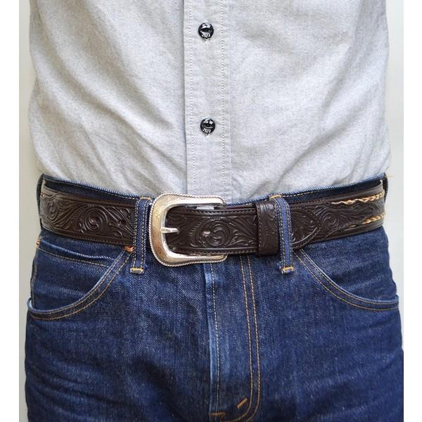 ジャスティン Justin ウエスタンベルト Jt916br ホースヘアー 牛革 ブラウン色 Jt916br Rough Riders 通販 Yahoo ショッピング