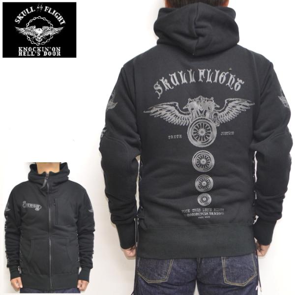 SKULL FLIGHT スカルフライト ライダースジップ パーカー SKULL FLIGHT スカルフライト ライダースジップ パーカー