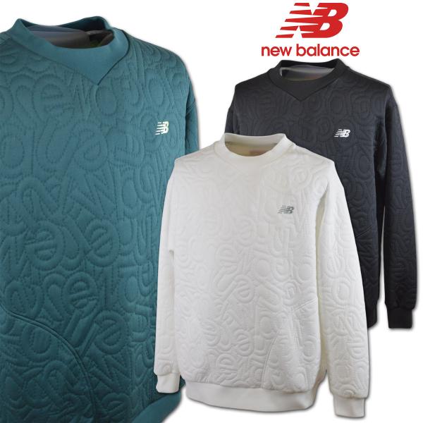 ニューバランス プルオーバー スウェット メンズ ゴルフウェア 秋冬用 白 黒 グリーン M L LL 012-5262003