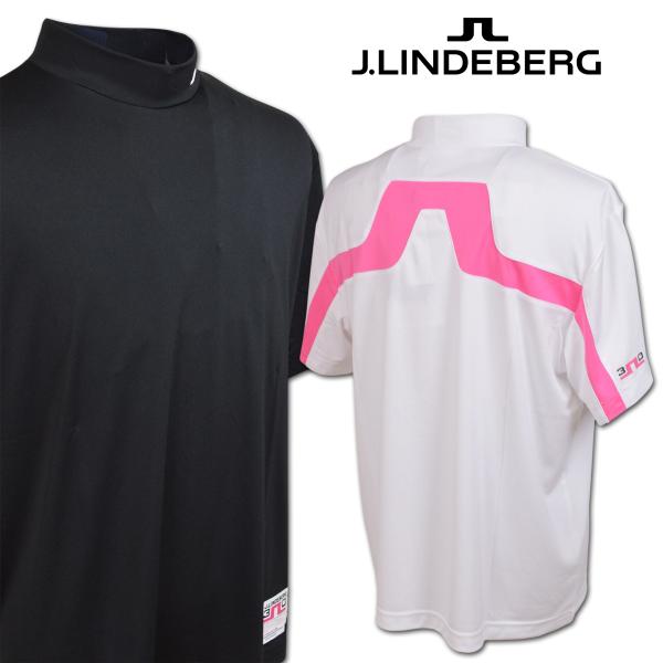 J.リンドバーグ 半袖ハイネックシャツ ゴルフゴルフウェア 30Y Rory KV Mock Neck メンズ 春夏用 黒 白 S M L LL 071-25642