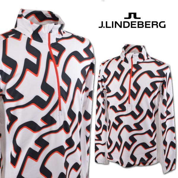 新品　J.LINDEBERG　ゴルフ　半袖ハーフジップシャツ　ホワイト　Ｌ 新品 J.LINDEBERG ゴルフ 半袖ハーフジップシャツ ホワイト L
