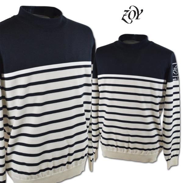 ZOY（ゾーイ） セーター メンズ 秋冬用 紺 M L 071444708-85 : ROUND