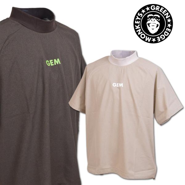 グリーンエッジモンキーズ 半袖ハイネックシャツ ゴルフ ゴルフウェア メンズ M L LL ベージュ 茶 Dot air mock neck GREEN EDGE MONKEYS 60353009