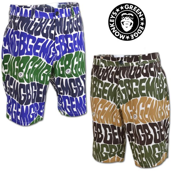 グリーンエッジモンキーズ ショートパンツ ゴルフ ゴルフウェア メンズ 紺 茶 Original logo print pants GREEN EDGE MONKEYS 60355106