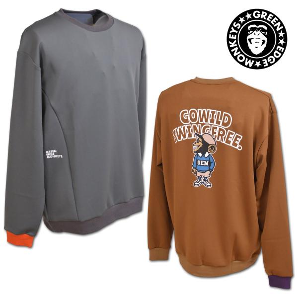グリーンエッジモンキーズ トレーナー ゴルフ ゴルフウェア メンズ M L LL グレー 茶 Jersey sweatshirt GREEN EDGE MONKEYS 60363002