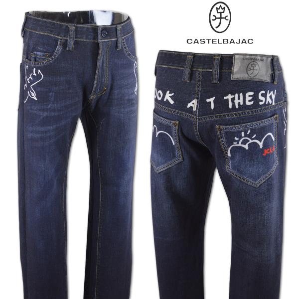カステルバジャック パンツ ジーンズ メンズ 服 春夏用 紺 W82 W86 W90 W94 M L LL 7215140172-59
