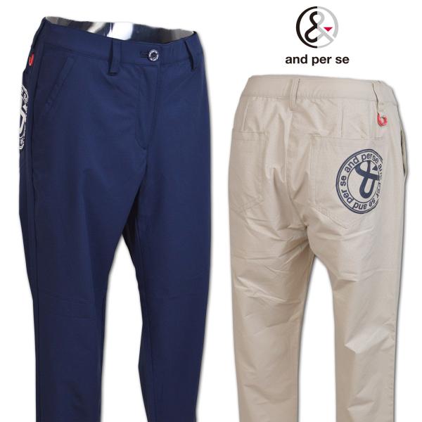 アンパスィ パンツ エアリークロス パンツ ゴルフ ゴルフウェア レディース 春夏用 紺 ベージュ S M L LL afs5056e2